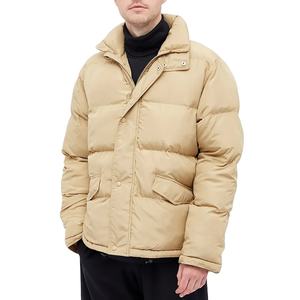 High Quality <b>Men's</b> <b>Winter</b> Outdoor Canvas Long Sleeve Stand Collar Front Logo Filled Eco-Friendly Puffer Jacket Reasonable Price - Product Image 2