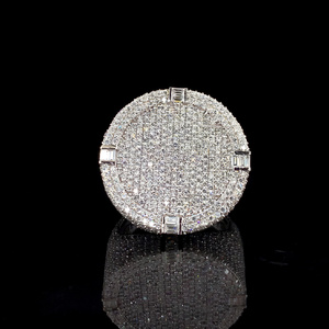 Anillo de Plata de Ley 925 con Moissanita y Diamantes, Corte Baguette, Estilo Hip Hop, Engaste Hecho a Mano, para Hombre, Uso Diario - Product Image 1