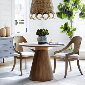 Ensemble de table à manger de luxe avec plateau en verre et structure en bois, 6 chaises, écologique, facile à nettoyer, mousse haute densité pour hôtel et restaurant - Product Image 4
