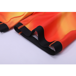 ชุดซิงเกิลเล็ตสำหรับนักมวยปล้ำชาย แบบเข้ารูป พิมพ์ลายแบบ Sublimation ผ้าสแปนเด็กซ์ โพลีเอสเตอร์ ยืดได้ สำหรับผู้ใหญ่ ชุดศิลปะการต่อสู้ ลายเปลวไฟสีส้ม - Product Image 4