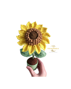 Vase à fleurs en coton fait main au crochet, style nordique, décoration printanière VietChoice - Product Image 2