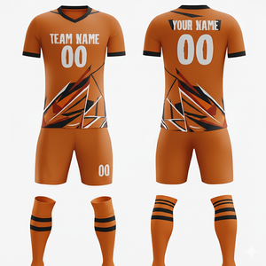 Maillots et shorts de football personnalisés de haute qualité, respirants, pour l'hiver/été, avec logo imprimé sur le devant, séchage rapide, durables, 100% polyester - Product Image 4