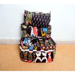 New Arrival Wholesale Handcrafted Block Printed Pure Cotton Vanity Set For Traveling Quilting Cloth Makeup Bag And Cosmetic Bag - Product Image 3