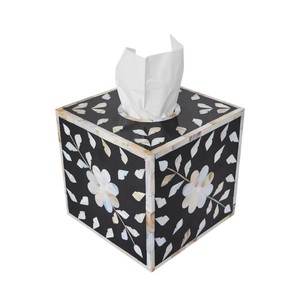 Boîte à mouchoirs en bois faite à la main avec incrustation de nacre pour la décoration de la maison - Product Image 4