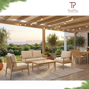 Avani Sofa <b>Set</b> 2 seater <b>bench</b> Eco-friendly Outdoor Furniture Garden Acacia Wood Sofa <b>Set</b> Cushions Foldable for Hotels Villas - Product Image 3