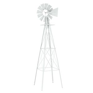 Grande Mulino a Vento Decorativo in Metallo Bianco Resistente alle Intemperie per Giardini e Spazi Esterni - Product Image 5