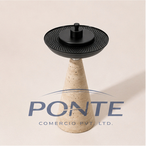 Luxury Stone Table Incense Burner Black Lid Handcrafted Metal Modern Design Eco-friendly Hotel Home Decor Aromatherapy - Product Image 1