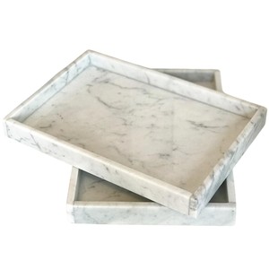 Bandeja Rectangular de Mármol Blanco Natural de Alta Calidad con Asas, Ecológica, Decorativa para Bodas, Plato de Cocina a Bajo Precio - Product Image 2