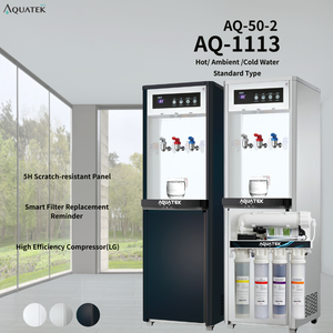 Dispensador de Pie Aquatek AQ-1113 |   Tanque de Agua Caliente de 5L |   950W |    Sistema de Ósmosis Inversa de 5 Etapas (AQ-50-2) |   Acero Inoxidable |   Hoteles y Oficinas Confiables - Product Image 1