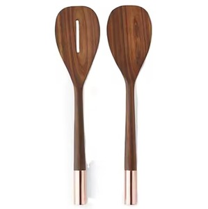 Juego de 6 utensilios de cocina de bambú natural, espátula ranurada para pasta, utensilios de madera para cocina - Product Image 4