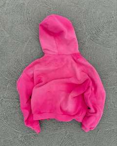 Designer-Designed Heavyweight 100% Cotton Crew Neck Retro Oversized Boxy Zip Acid Wash Hoodie Casual Vintage Style <b>for</b> Autumn - Product Image 5