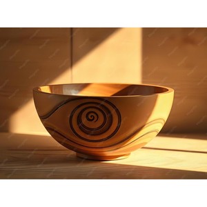 Bol en bois de teck artisanal avec motif en spirale - Bol à fruits en bois en gros - Product Image 2