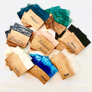 Classic Wooden & Resin <b>Heat</b> Resistant Round <b>Coaster</b> - Product Image 1