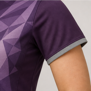 Custom Deep <b>Purple</b> Faceted Polygon Womens <b>Polo</b> <b>Shirt</b> Quick Dry Breathable Short Sleeve Golf Team Uniform WPS-0854 - Product Image 6