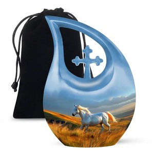 Hermosa urna blanca de cremación de tortuga con gota de lágrima para cenizas humanas con bolsa de terciopelo gratis - Product Image 6