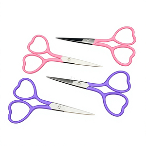 <b>Pink</b> And Purple Powder Color Silver tip <b>Heart</b> Shape Manicure Scissor Stainless Steel Sharp Tip Cuticle Trimmer Beauty Instrument - Product Image 6