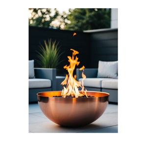 Brasero extérieur en cuivre fait main, bol chauffant en métal durable, centre de table élégant pour jardin et patio, idéal pour les soirées en famille - Product Image 5