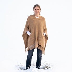 <b>Women's</b> Winter Chunky Knit Poncho Cozy Casual Oversized Knit <b>Cape</b> OEM ODM Wholesale Factory Custom Logo Low MOQ - Product Image 1