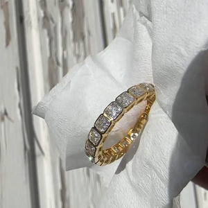 Wholesale Moissanite <b>Eternity</b> <b>Rings</b> Bands Bulk Supplier Factory Direct 925 <b>Silver</b> Gold D VVS Lab Grown OEM Jewelry India - Product Image 4