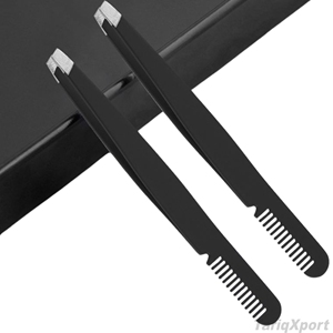 Pince à épiler professionnelle de qualité salon, de luxe, faite à la main, à pointe fine, pour sourcils et cils, en acier inoxydable, avec manche confortable - Product Image 6