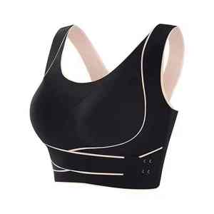 Sujetador deportivo para mujer, con hebilla ajustable frontal, inalámbrico, acolchado, cómodo, para gimnasio, yoga, transpirable, para entrenamiento, fitness, de baja intensidad - Product Image 5