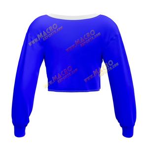 <b>Women's</b> <b>White</b> <b>Long</b> <b>Sleeve</b> Cropped <b>Top</b> Casual Plaid Pattern Hot Sale Summer Outdoor <b>Top</b> with Front Logo Autumn & Fall Crop <b>Tops</b> - Product Image 5