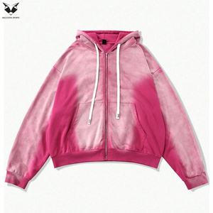 Sudaderas con Capucha para Hombre, Estilo Vintage, Lavado Ácido, con Cierre, Casuales, para Uso Diario, Servicio Personalizado OEM/ODM, Chaquetas con Capucha de Algodón Suave - Product Image 3
