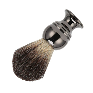 Cepillo de afeitar elegante con mango de madera negra y pelo sintético, cepillo de afeitar para hombres, herramienta de afeitado con pelo sintético y mango de metal negro - Product Image 4