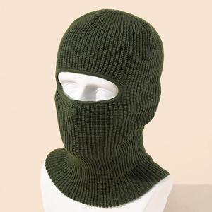 Pasamontañas de punto con 1 orificio, máscara de esquí unisex para hombre, deportes al aire libre, cálido, transpirable, cortavientos, personalizable, negro - Product Image 4