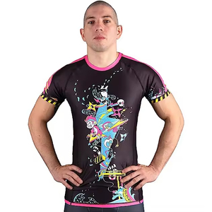 Rashguard à manches courtes respirant anti-UV imprimé sur mesure pour hommes MMA BJJ Service OEM - Product Image 1