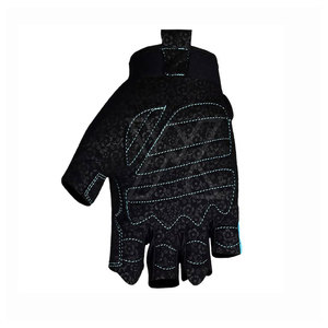 Gants de fitness demi-doigts noir et bleu en Spandex pour l'entraînement en salle de sport, amélioration de la préhension, unisexe, à enfiler avec sangle de poignet - Product Image 5