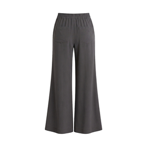 Womens Elegant Flared Pants Comfortable Fashion <b>Trousers</b> <b>Elastic</b> <b>Waist</b> 100% Cotton OEM ODM Custom Manufacturing Bulk Wholesale - Product Image 3