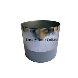 Fantaisie Double Ombre Argent Brillant Pots Ronds Polis Et Jardinières Look Attrayant Fleur Décoratif Jardinières Fournitures De L'Inde - Product Image 1