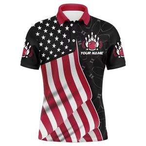 Wholesale Personalized <b>Bowling</b> Polo Shirt for Men Custom 100% Polyester <b>Bowling</b> Team Polo Shirt - Product Image 2
