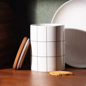 Modern Premium Metal <b>Storage</b> <b>Container</b> with Wooden Lid <b>for</b> <b>Kitchen</b> Pantry <b>Storage</b> and Countertop Organization - Product Image 3