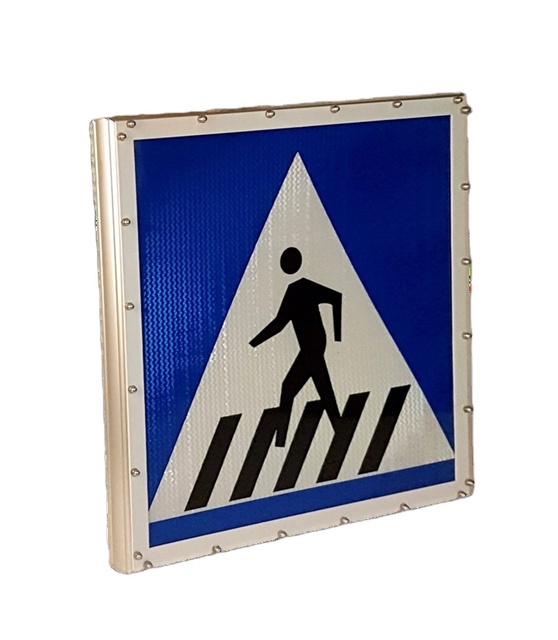 Solar Powered 220V 12W Internally Illuminated LED Pedestrian Crossing Signs Light-Transmitting Reflective Sheeting ASP 150-200