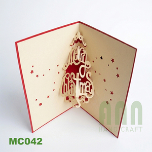 ANN HADICRAFT Custom 3D Laser Cut Japandi Angel Style Multi-color Offset Printed <b>Embossed</b> Paper Christmas Greeting <b>Card</b> Crafts - Product Image 1