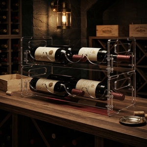Premium Acrylic Bottle <b>Display</b> Stand Retail <b>Shelf</b> Counter <b>Display</b> Holder for Beverage and Wine Bottles - Product Image 3