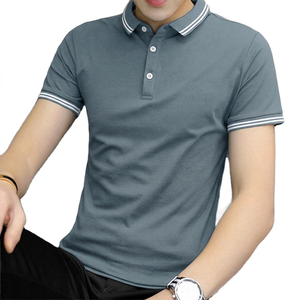 Chemise Paul en coton tissé respirant de haute qualité, 100 % coton, couleur unie, décontractée, mode jeune homme, coupe ajustée, col à revers, manches courtes - Product Image 5