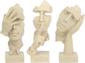 Estatua de Pensador Art Deco de Resina de 3 Piezas, Hecha a Mano, Ecológica, Decoración para el Hogar, para Sala de Estar - Product Image 3