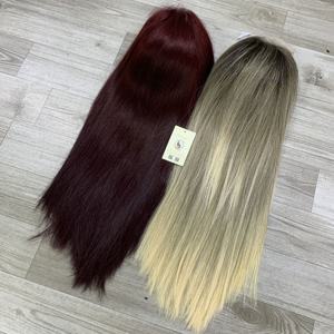 Wholesale Small Knots Customized Full Cuticles Aligned Balayage Vietnamese Human <b>Hair</b> Wigs Straight Swiss 5x5 HD Lace Front Wig - Product Image 6
