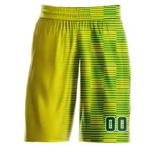 Uniforme de Baloncesto Sublimado Personalizado, Conjunto de Camiseta sin Mangas y Pantalones Cortos para Hombre, Nombre del Equipo, Número 00, Verde Amarillo, Absorbe la Humedad - Product Image 4