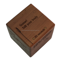 Cube de relaxation en bois élégant et moderne, fabriqué à la main, écologique, de haute qualité, méditation, soulagement du stress, décoration élégante pour la maison, gravé