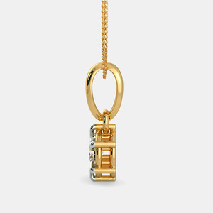 Two Tone Round Solitaire Lab Grown Diamond Pendant Necklace - Product Image 5