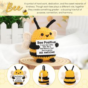 Regalos de Navidad y Cumpleaños de Abejas de Ganchillo Positivas, Decoración Divertida para Oficina para Mujeres, Hombres, Maestros, Jefes, Enfermeras, para Agradecimiento - Product Image 2
