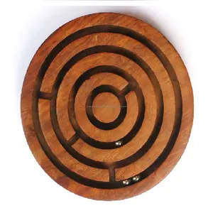 WOOD HANDICRAFTS MADE IN INDIA WOODEN BALL MAZE GAME EDUCATIONAL ITEM AND BEST SELLING INDOOR OUTDOOR PRODUCT