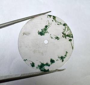 Moss Agate Gemstone Watch Dial 28mm 0.80mm Thickness Green & White Handmade Custom Watch <b>Face</b> with 2mm Center Hole - Product Image 1