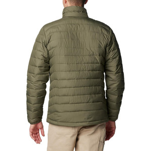 Blouson matelassé vert olive pour homme, col montant, fermeture éclair, coupe-vent, vêtement d'extérieur décontracté, rembourrage en polyester, idéal pour l'automne - Product Image 2