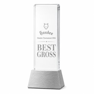 Trofeo de Golf de Cristal Grabado Personalizado, Forma Rectangular, Base Plateada, Premio al Mejor Ganador, Regalo de Reconocimiento Deportivo - Product Image 2