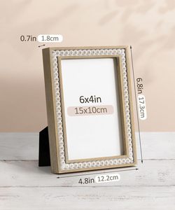 Marco de Fotos Rústico de Madera con Cuentas de Madera, Marco de Pino Vintage para Decoración de Pared, Ideal para Navidad y San Valentín - Product Image 5